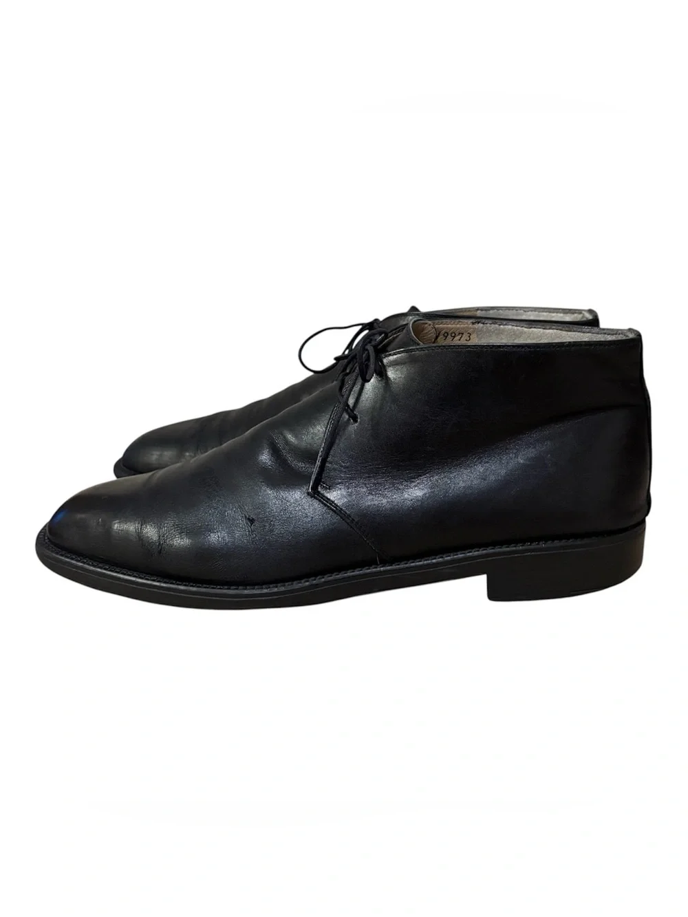 Salvatore Ferragamo Men's Black Leather Chukka Boots Size 11?